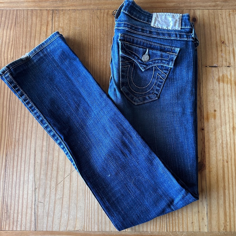 True Religion Blue Boot Cut Jeans with Classic Indigo Wash